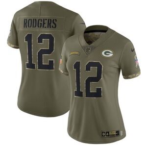 Nike nfl Rodgers #12 army green salute for service women’s jersey.  EUC!